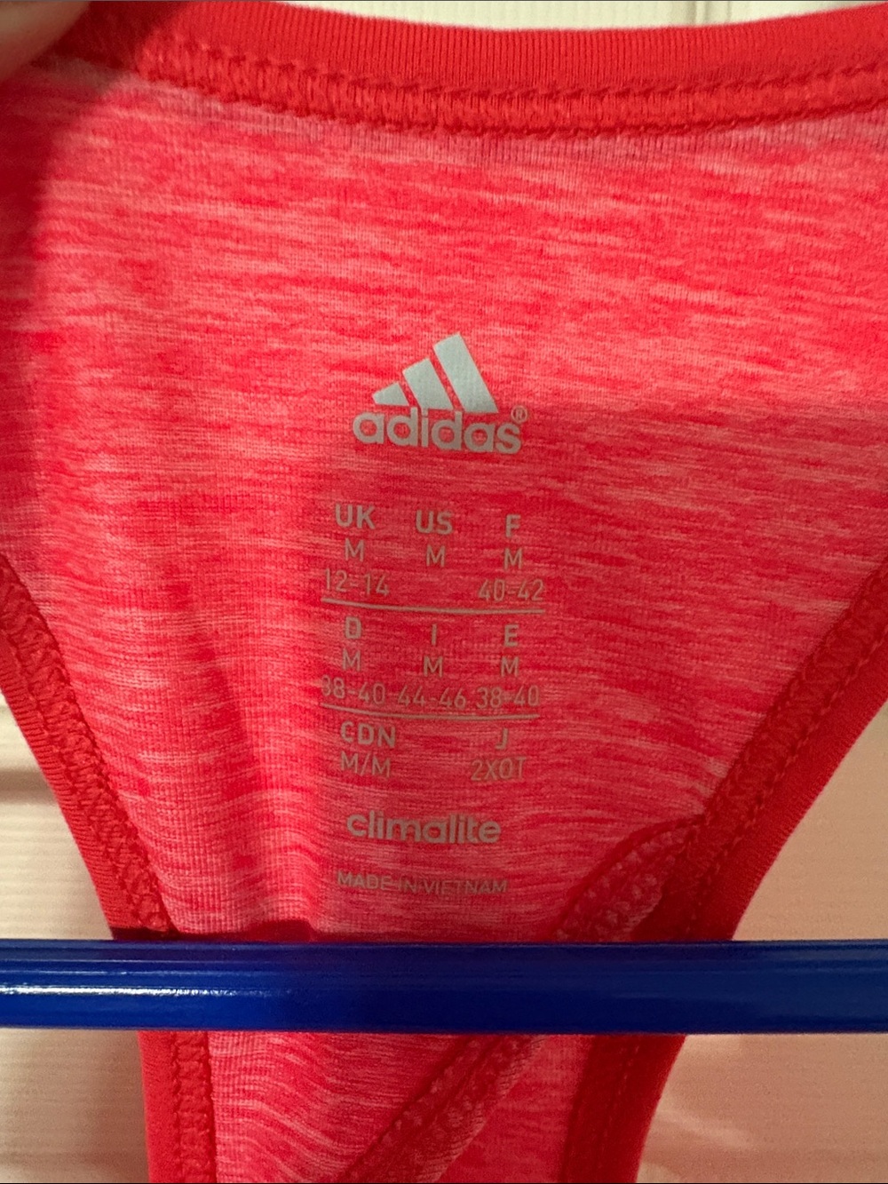 adidas Neon Pink Racerback Performance Tank - Picture 3 of 3